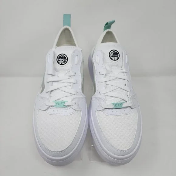 Nike Court Vision Womens 8 White Green Alta TXT Basketball Running Sneakers